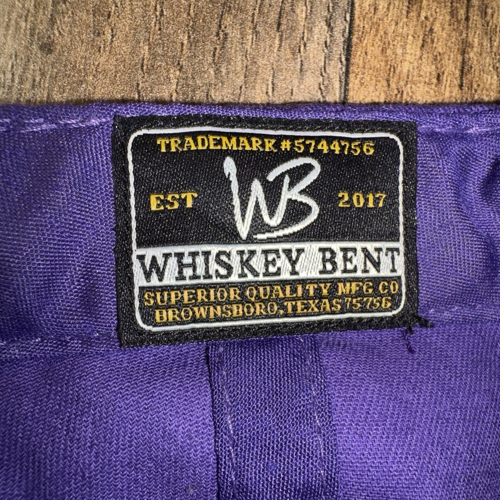 Whiskey Bent Hat Co. Brownsboro TX Roped Snapback Hat Cap Purple And Teal - Picture 8 of 8